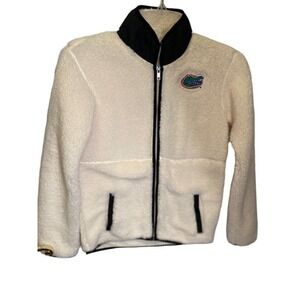 University of Florida Gators Cream Long Sleeve Fleece Sherpa Jacket Girl's Large